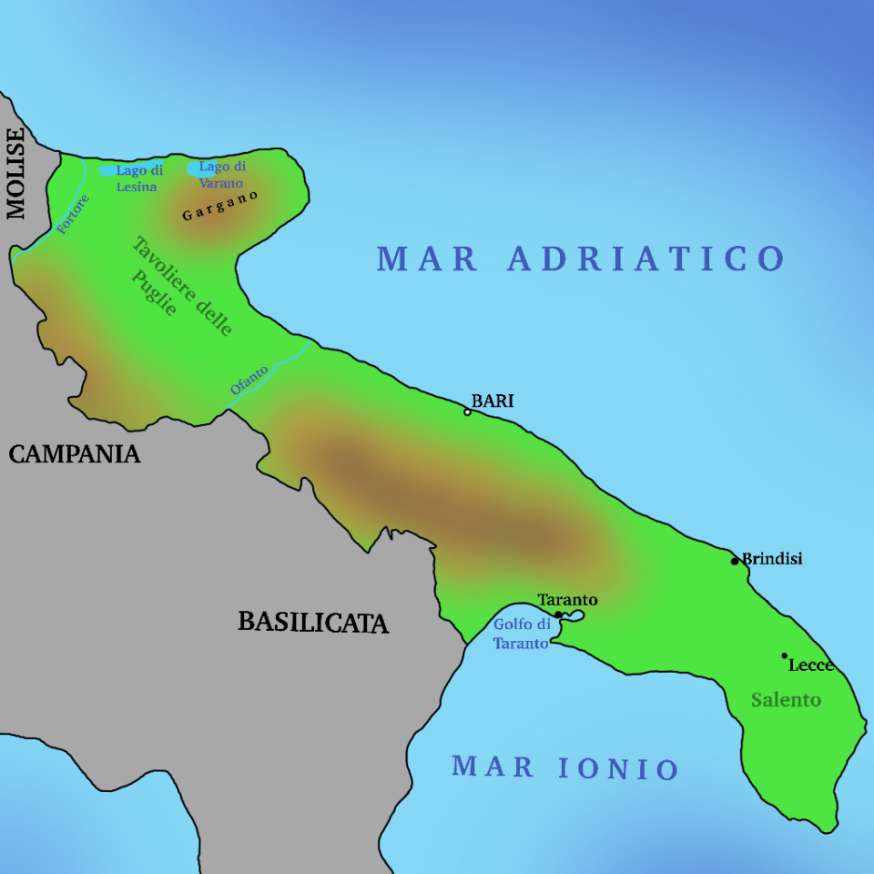 Puglia cartina fisica